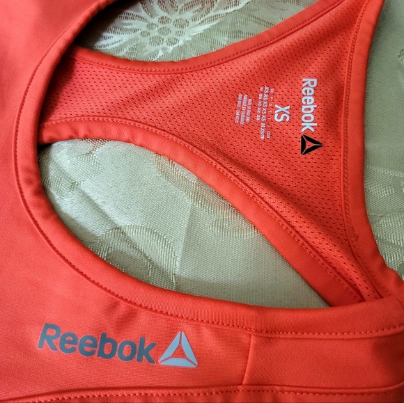 Reebok Speedwick Petite Orange Racerback Sports Bra Vest Top Size XS - Picture 3 of 8